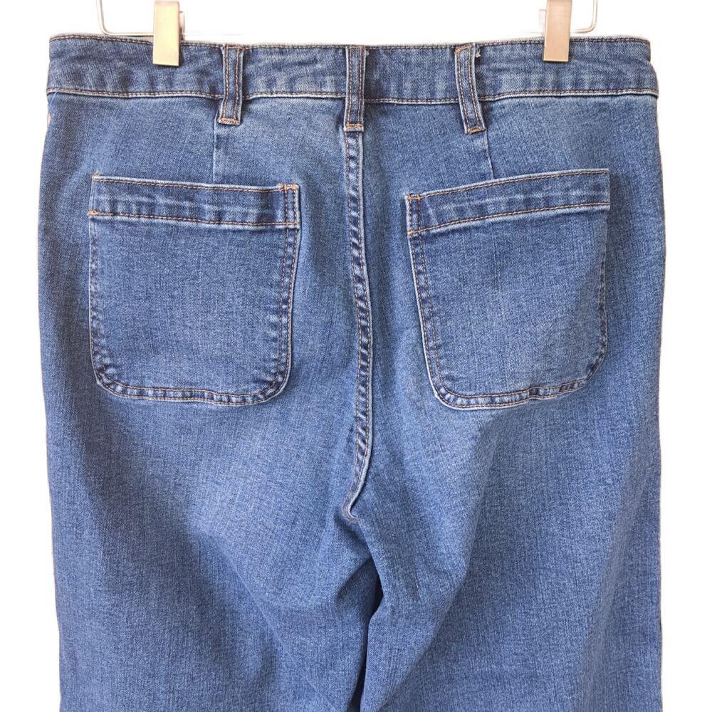 OAT New York Ultra-Wide-Leg High-Rise Crop Jeans Size 10 / 30 - Picture 7 of 9